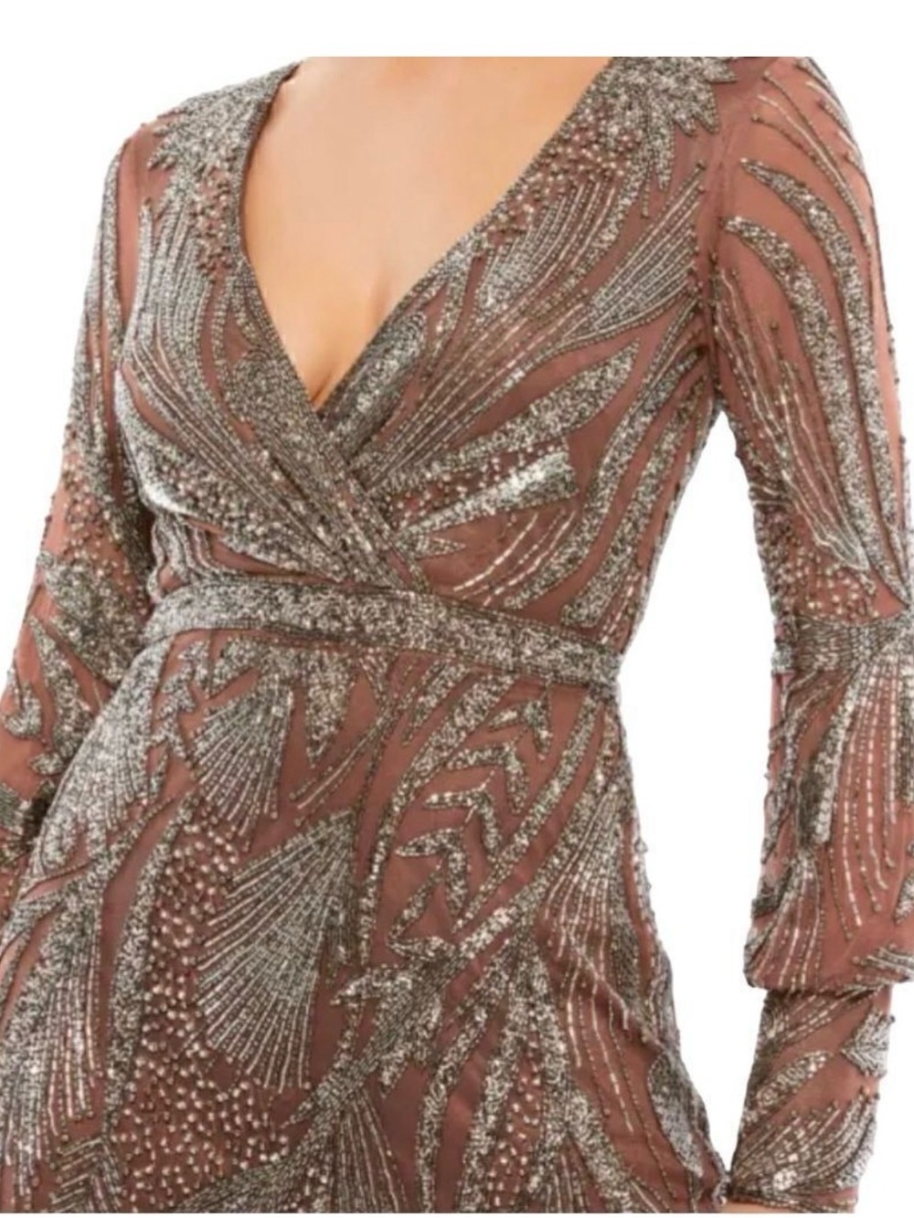 MacDuggal Beaded Cocktail Dress Size 4 - Picture 4 of 7
